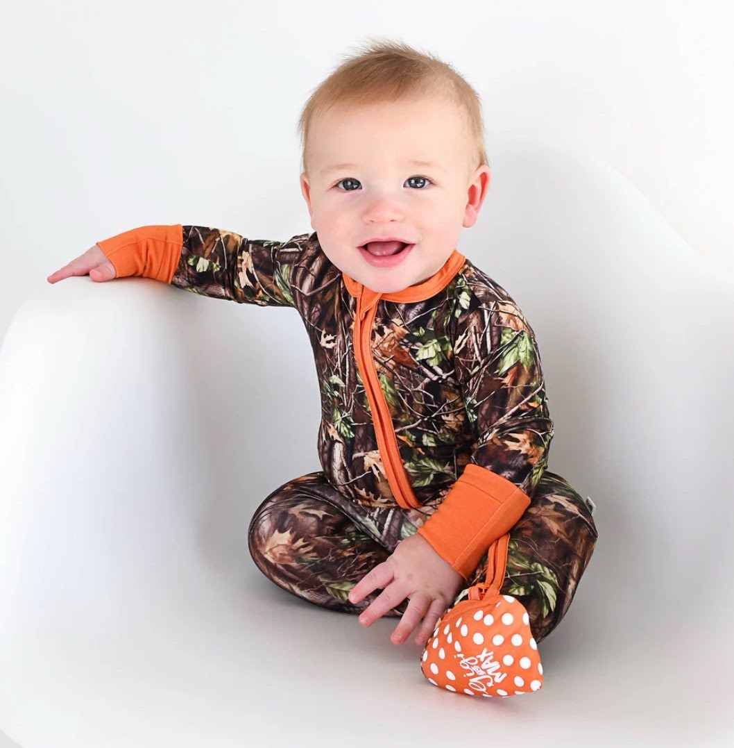 Gigi and Max Hunter Camo Onesie