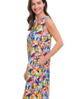 Foil Sun-Sational Linen Printed Leaf Dress FO7465