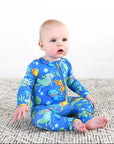Gigi and Max Archie Axolotl Zip Onesie