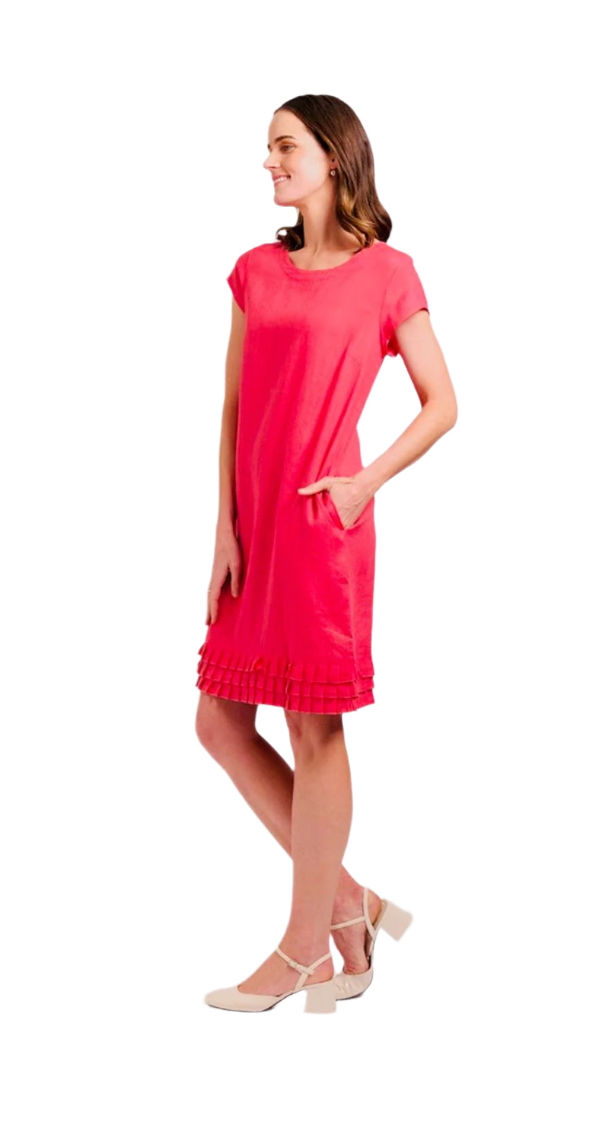 FOIL Linen Pleat Dreams Shift Dress 7895
