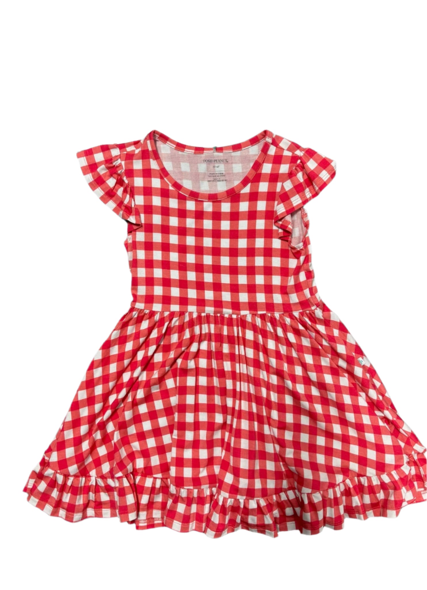 Posh Peanut Red Checkered Twirl Dress