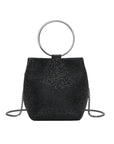 JEN & CO. Luna Black Rhinestone Clutch