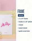 Lilly Pulitzer Gold Critters Picture Frame