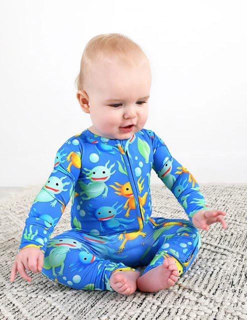 Gigi and Max Archie Axolotl Zip Onesie
