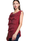 Tina Stephens Arianna Silk Ruffle Top BT205