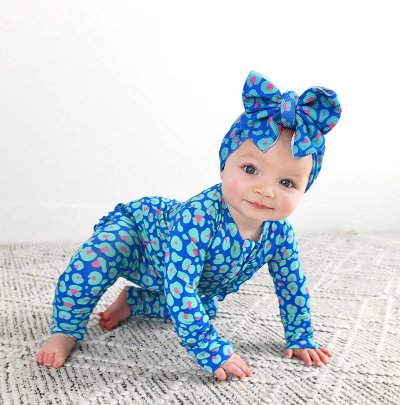 Gigi and Max Ruffled Miley Leopard Zip Onesie