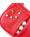 Doe a Dear Pearl Studs Mini Leather Shoulder Bag