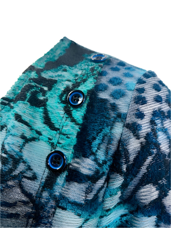 Variations Turquoise Floral Burnout Top V7760