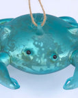 Blue Crab Glass Ornament