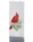 Flatyz Snowy Cardinal on Pine Branch Candle