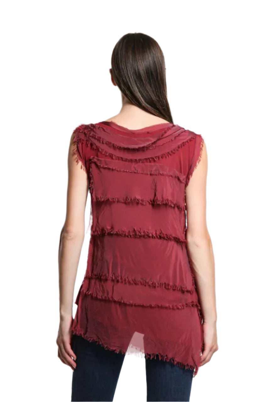 Tina Stephens Arianna Silk Ruffle Top BT205