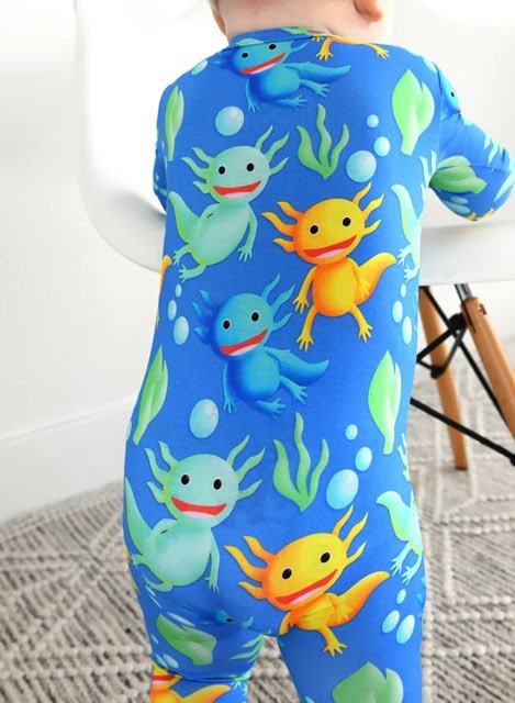 Gigi and Max Archie Axolotl Zip Onesie
