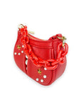 Doe a Dear Pearl Studs Mini Leather Shoulder Bag