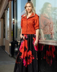 Samuel Dong Dupioni Silk Skirt F22043