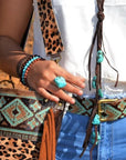 Turquoise Chunk on Cuff Ring