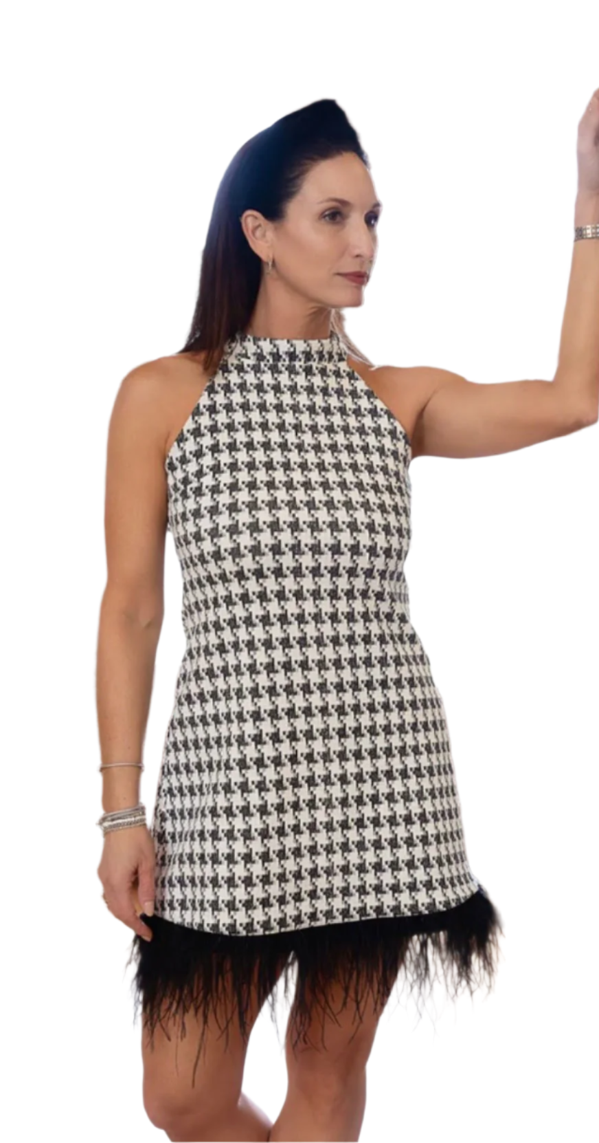 ISLE Cheval Odille Houndstooth Dress 425-14140  The Strawberry Shop