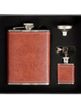 Brown Pebbled Flask Set