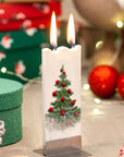 Flatyz Christmas Tree with Red Ornaments & Snow Candle