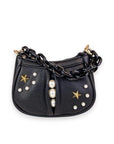 Doe a Dear Pearl Studs Mini Leather Shoulder Bag