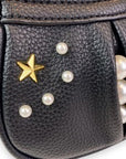 Doe a Dear Pearl Studs Mini Leather Shoulder Bag