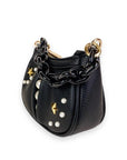 Doe a Dear Pearl Studs Mini Leather Shoulder Bag