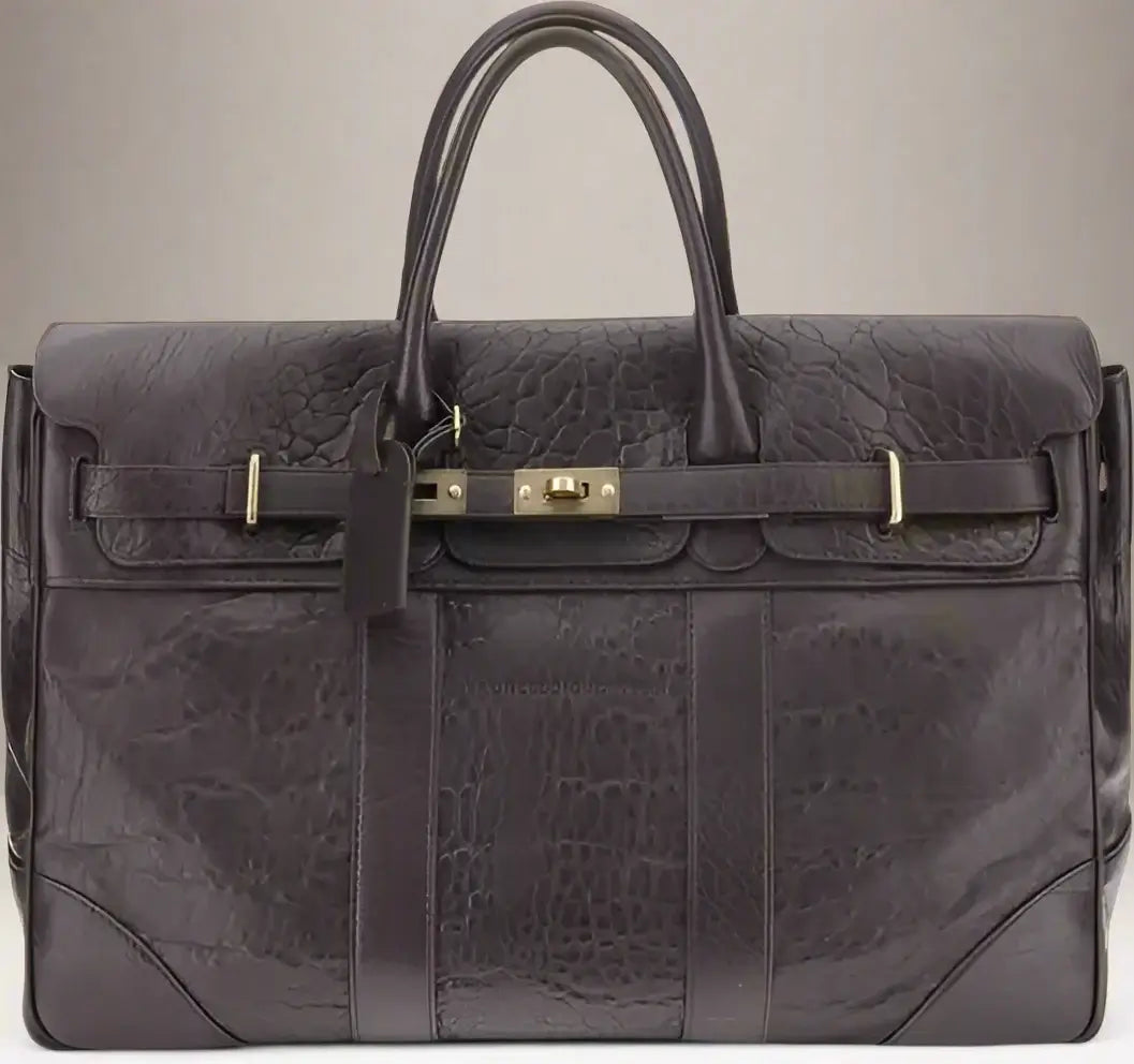 Brunello Cucinelli  men's brown leather Country Travel Bag