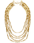 Multi layer statement necklace in gold or silver