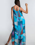 Marla Funky Geo Silk Maxi Dress