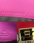 Gucci GG Supreme Continental Wallet on a Chain Red Pink Clutch