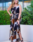 Marla Funky Geo Silk Maxi Dress