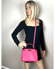 FENDI Mini Peekaboo Pink Leather Handbag
