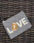 Love Football Beaded Coin Purse