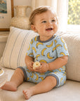 Banana Split Soft Bamboo Shorty Romper for Baby Boys