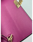Gucci GG Supreme Continental Wallet on a Chain Red Pink Clutch