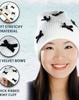 Mini Velvet Bows Beanie