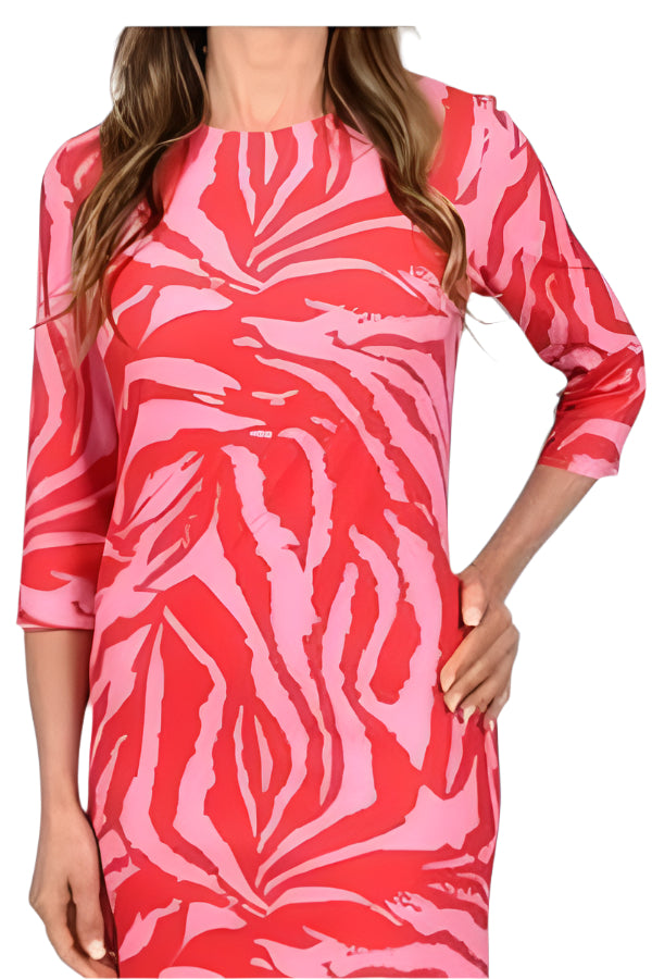 SCAPA Coral Zebra Dress 5944 – The Strawberry Shop