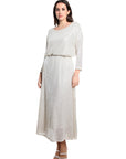 Tina Stephens Rae Sequin Long Flare Skirt SL501