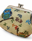 Owls Tapestry Double Kiss Lock Coin Purse
