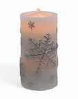Silver Snowflake Water Candle