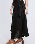 Tina Stephens Maureen Diagonal High Low Linen Skirt SS104