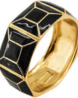 Art Deco Black & Gold Bangle Bracelet