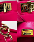 FENDI Mini Peekaboo Pink Leather Handbag