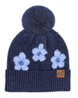 Winter Navy Pom Beanie