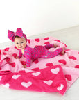 Evelyn Dot Ruffle Zip Bamboo Valentines Day Baby Outfit Dot