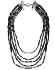 Multi layer statement necklace in gold or silver
