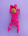 Evelyn Dot Ruffle Zip Bamboo Valentines Day Baby Outfit Dot