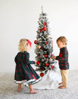 Gigi and Max Kane Tartan & Ruby Dot Christmas Tartan Button Dress