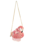 Mary Frances A Leg to Stand On Pink Flamingo Handbag