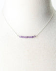 Amethyst and Sterling Silver Bar Necklace