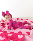 Evelyn Dot Ruffle Zip Bamboo Valentines Day Baby Outfit Dot